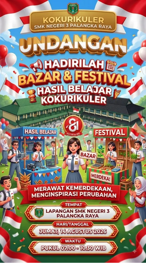 SMKN 3 Palangkaraya menyelenggarakan Bazar dan Festival hasil belajar Siswa