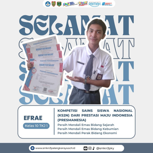 Dua Siswa SMKN 3 Palangka Raya Raih Prestasi di Kancah Nasional, Sabet Medali Emas dan Perak